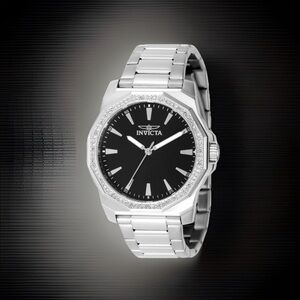 Invicta Speedway Men's Wristwatch Silver Metal, Black Dial 42 MM Brand New W/Box